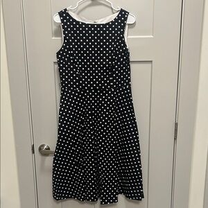 Polka Dot Sleeveless Dress - Black and White